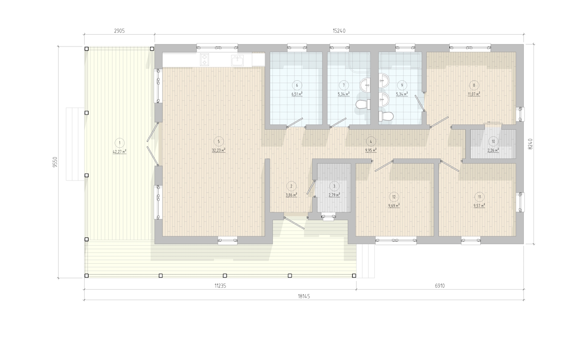 План каркасного дома Иским-98