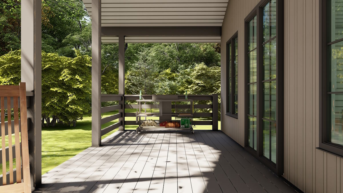 Терраса каркасного дома Иским-98